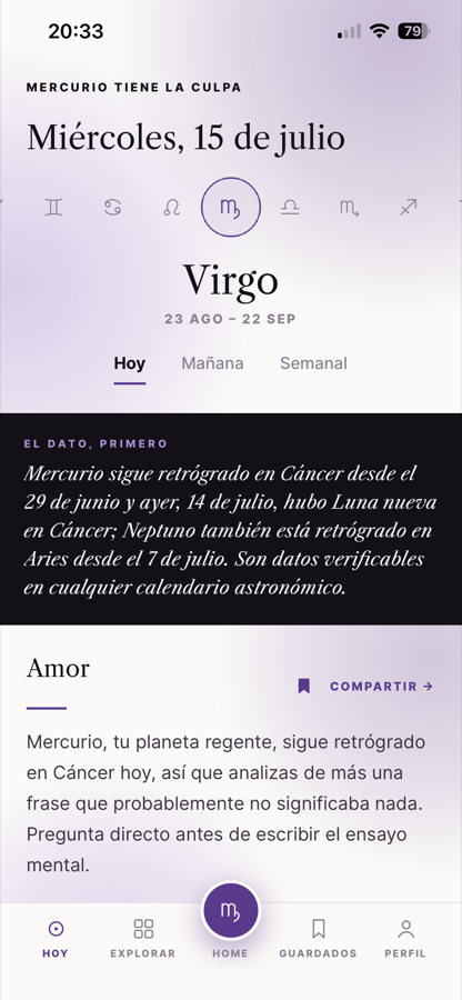 Horóscopo diario de Mercurio tiene la culpa